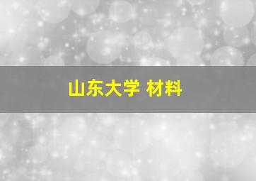 山东大学 材料